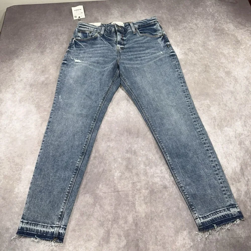 Zara Womens Skinny Fit Jeans Mid Rise Size 42 US 10 NWT - Picture 6 of 8
